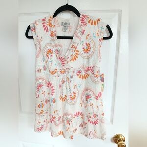 Duck Head Colorful Babydoll tank size M Tie On Back Party Vacation Resort Summer